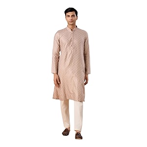 Manyavar Mens Viscose Blend Digital Leaf Print
