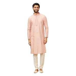 Manyavar Mens Viscose Blend Digital Leaf Print