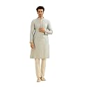 Manyavar Men39s Viscose Blend Digital Leaf Print