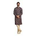 Manyavar Men39s Viscose Blend Floral Print Kurta