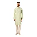 Manyavar Men39s Viscose Blend Digital Leaf Print