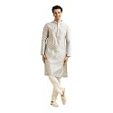 Manyavar Men39s Viscose Blend Digital Leaf Print