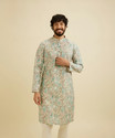 MANYAVAR Men Floral Print Straight Kurta