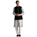 Manyavar Men39s Rayon Blend Textured Ethnic Jacket