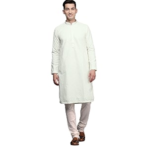 Manyavar Mens Chikankari Sequin Work Kurta Set