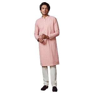 Manyavar Mens Chikankari Sequin Work Kurta Set