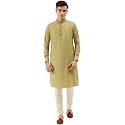 Manyavar Men39s Solid Plain Knee Long Full