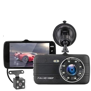 dual dash camera for car front and rear 1080p full hd with night vision  wdr  g-sensor  loop recording  motion detection  170 wide-angle dashcam  128gb sd card support 