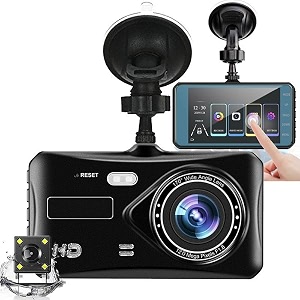 dual dash camera for car front and rear 1080p full hd with night vision  wdr  g-sensor  loop recording  motion detection  170 wide-angle dashcam  128gb sd card support 