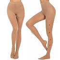 MANZI 2 Pairs Compression Pantyhose for Women Shaping Black Tights 10-15mmHg Support 50D Opaque Stockings