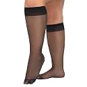 MANZI 6 Pairs Plus Size Sheer Knee High Stockings for Women 15D Nylons Trouser Socks with Wide Calf