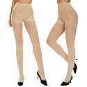 MANZI Run Resistant Control Top Panty Hose Opaque Tights