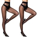 MANZI Sheer Pantyhose for Women 30 Denier Sheer to Waist Tights High Waist Suspender Stockings