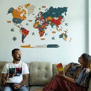 the map store 3d wooden world map for wall  premium home amp office decor  modern wooden wall art m - 4834 x 3034