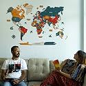 The Map Store 3D Wooden World Map for Wall | Premium Home & Office Decor | Modern Wooden Wall Art (M - 48" x 30")