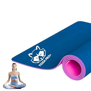 mapache 6mm tpe yoga mat double-sided for yoga asanas and exercises pure tpe material for yoga mat for men for workout yoga fitness yoga mat 6mm gym mat color bubblegum blue