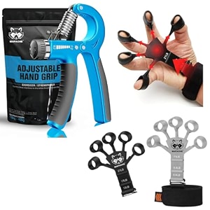 mapache-pack of 2- athlete combo- hand gripper and finger gripper i tools for maximum hand exercises and finger mobility exercises best for hand and finger exercises