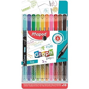 maped fine point graph peps x10 pouch multicolor