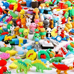 maple erasers for kids  animal erasers  pencil erasers  kawaii puzzle 3d jungle combo food fancy theme cute toy fun small stylish colourful mini cartoon set for return gift for kids girls boys 60