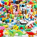 MAPLE Erasers For Kids|Animal|Pencil Erasers|Kawaii Puzzle 3D Jungle Combo Food Fancy Theme Cute Toy Fun Small Stylish Colourful Mini Cartoon Set For Return Gift For Kids Girls Boys(48),Multi-Color