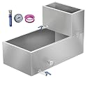 Maple Syrup Evaporator Pan, 19.5 Gal 304 Stainless Steel Maple Syrup Pan, 30 x 16 x 18.7 Inch Boiling Maple Evaporator Pan with Valve and Thermometer Feed Pan for Home, Outdoor