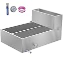 Maple Syrup Evaporator Pan, 35 Gal 304 Stainless Steel Maple Syrup Pan, 36 x 24 x 19 Inch Boiling Maple Evaporator Pan with Valve and Thermometer Feed Pan for Home, Outdoor