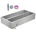 Maple Syrup Evaporator Pan, 47 Gal 304 Stainless Steel Maple Syrup Pan, 48 x 24 x 9.4 Inch Inch Boiling Maple Evaporator Pan with Valve and Thermometer and Divided for Home, Outdoor