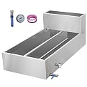 Maple Syrup Evaporator Pan,53.3 Gal 304 Stainless Steel Maple Syrup Pan, 48 x 24 x 18.7 Inch Boiling Maple Evaporator Pan with Valve and Thermometer and Divided for Home, Outdoor