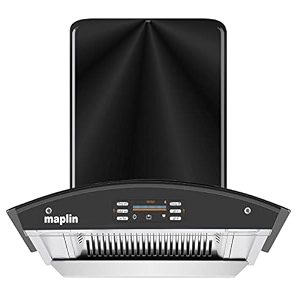 maplin kitchen chimney ss60-voice in 60 cm with voice control auto clean wave sensor matte black