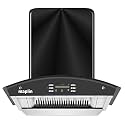 Maplin Kitchen Chimney SS60-Voice in 60 cm with Voice Control, Auto Clean, Wave Sensor (Matte Black)