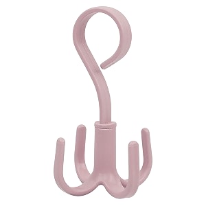 mapperz cloth hanger 360 degree rotation closet hanging organizer storage purse rack bag holder shoes belt hanging scarf tie rack holder- pack of 5