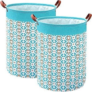 maqiao large laundry hamper basket 63l capacity waterproof collapsible portable blue