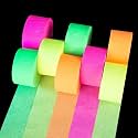 MAQIHAN 656ft Neon Streamers - 8 Roll Crepe Paper Streamer Party Decoration