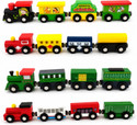 MARA BOMMAI Wooden Magnetic Train Set for Kids, Wooden Toy Train with Coaches (1 Random Set)