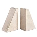 Marble Book Ends Decorative, Unique Bookends for Shelves, Bookends to Hold Heavy Books, Durable Book Holder Stopper for Home Office Desk Bookshelf Decoration, Turkey Natural Marble, Set of 2