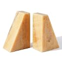 Marble Bookend for Heavy Books, Decorative Bookends for Shelves, Durable and Heavy-Duty Book End for Hardback Book &amp; CDS, Unique Stopper &amp; Holder, Mexico Onyx, Set of 2