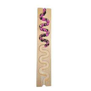 premium handmade wooden marble run track with 20 colorfull balls and transparent tube for toddlers and babies  snaking race gam  non-toxic beech wood  educational game
