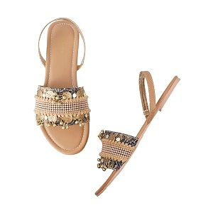 Marc Loire Womens Embroidered and Embellished Flat