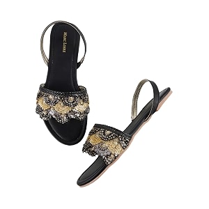 Marc Loire Womens Embroidered and Embellished Flat