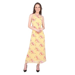 MARC LOUIS 2529 Lemon Maxi Dress