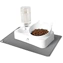 Marchul Cat Bowls, Pet Food Bowls, 15° Tilted Cat Bowl for Indoor Cats, Dog Food and Water Bowl Set (with Silicone Mat)