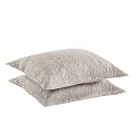 MarCielo 2 Pieces Microfiber Quilted Pillow Shams Soft Pillow Covers with Envelope Closure Standard Size(Taupe)