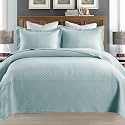 MarCielo 3-Piece 100% Cotton Oversized Bedspread Lightweight Quilt Coverlet Embroidery Farmhouse Bedding Set (TM Mint Green, Oversized King (118"x106"))