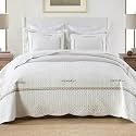 MarCielo 3-Piece 100% Cotton Oversized Bedspread Lightweight Quilt Coverlet Embroidery Farmhouse Bedding Set (Sakura White, Oversized King (118"x106"))
