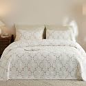 MarCielo 3pcs Cotton Quilt Set Beige Coral Floral All Season Quilted Bedding Set