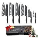 Marco Almond Kitchen Knife Set 12 PC Chef Knife Set Black