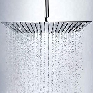 marcoware trident square overhead rain shower head for bathroom 6x6 inches
