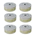marddpair 1-3/4-Inch x .092-Inch Siding Nails 15-Degree Collated Wire Coil Full RoundHead Ring Shank Hot-Dipped Galvanized 3600 Count for Rough Nailing of Lathing and Sheathing Materials
