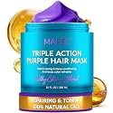 MAREE Deep Conditioning Hair Mask for Damaged Hair Treatment – Keratin Hair Care for Hydrating Growth Repair Moisturizing – Dry Curly Color Refreshing – 10 Fl Oz, Purple