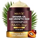 MAREE Deep Conditioning Hair Mask for Damaged Hair Treatment - Batana Oil Hair Mask for Hair Growth – Dry Curly Color Refreshing – 10 Fl Oz, Yellow